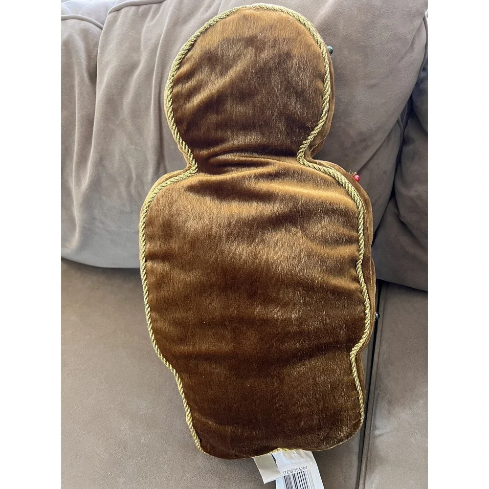 Vintage ITR Gingerbread Boy Pillow Holiday Christmas Plush; 19